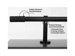 Deco-Raum Gardinenstange nach Maß 1-Lauf Zylinder Ø 25mm Schwarz 440cm