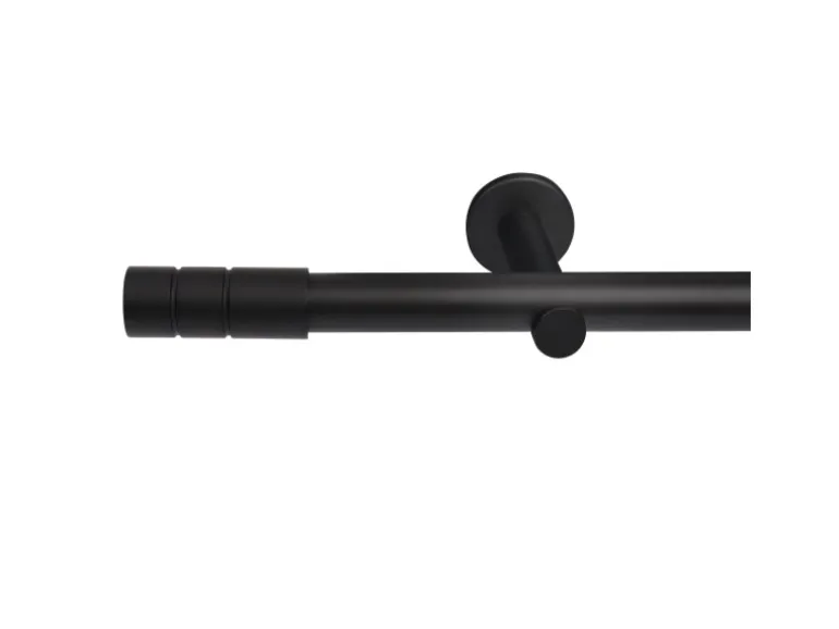 Deco-Raum Gardinenstange nach Maß 1-Lauf Zylinder Ø 25mm Schwarz 440cm