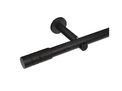 Deco-Raum Gardinenstange nach Maß 1-Lauf Zylinder Ø 25mm Schwarz 440cm