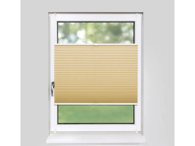 Deco-Raum Plissee Basic ohne Bohren 40x150cm Beige Blickdicht Klemmfix