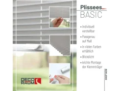 Deco-Raum Plissee Basic ohne Bohren 60x150cm Silber Blickdicht Klemmfix