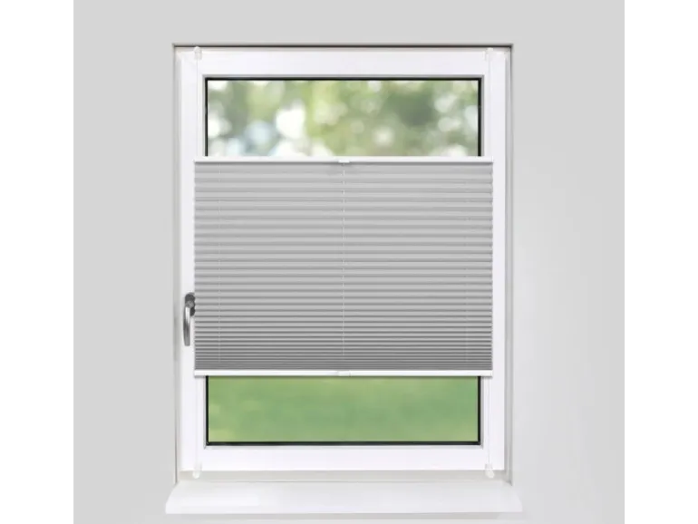 Deco-Raum Plissee Basic ohne Bohren 60x150cm Silber Blickdicht Klemmfix