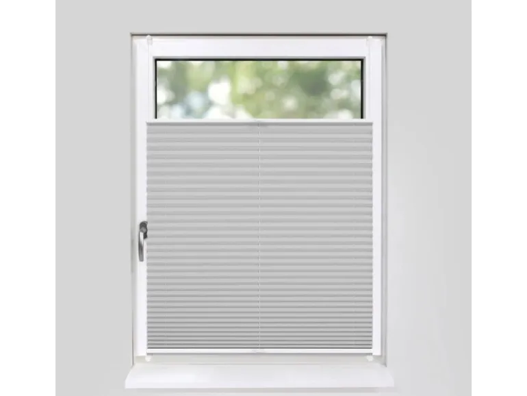 Deco-Raum Plissee Basic ohne Bohren 60x150cm Silber Blickdicht Klemmfix