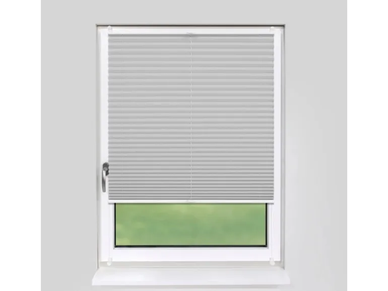 Deco-Raum Plissee Basic ohne Bohren 60x150cm Silber Blickdicht Klemmfix