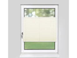 Deco-Raum Plissee Basic ohne Bohren 80x210cm Vanille Blickdicht Klemmfix
