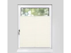 Deco-Raum Plissee Basic ohne Bohren 80x210cm Vanille Blickdicht Klemmfix