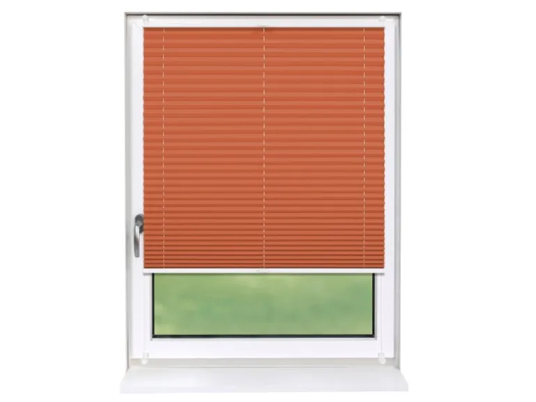 Deco-Raum Plissee Basic ohne Bohren 115x150cm Orange Blickdicht Klemmfix