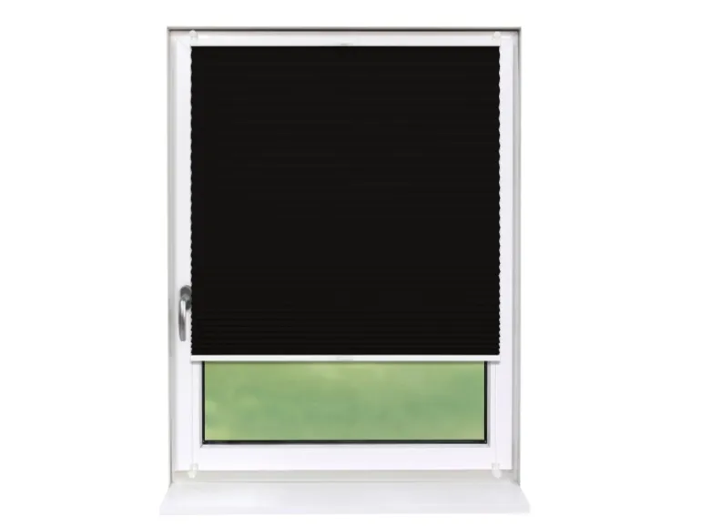 Deco-Raum Plissee Basic ohne Bohren 40x150cm Schwarz Blickdicht Klemmfix