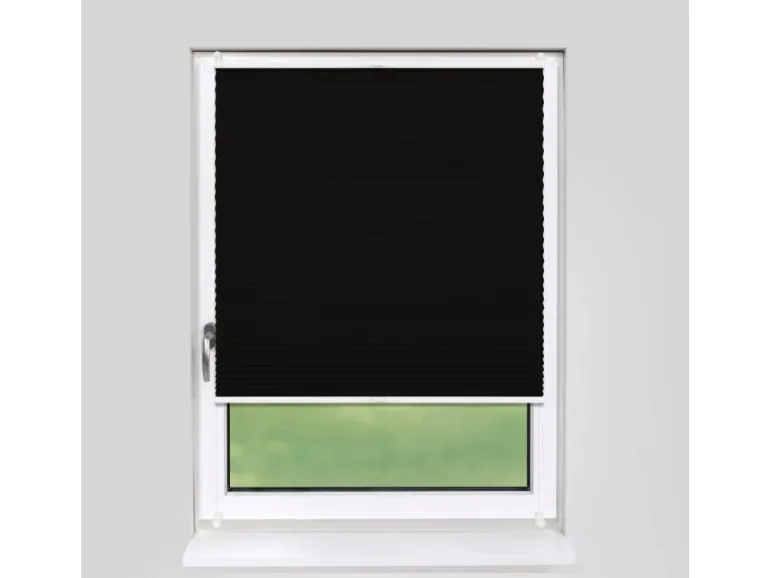Deco-Raum Plissee Basic ohne Bohren 40x150cm Schwarz Blickdicht Klemmfix