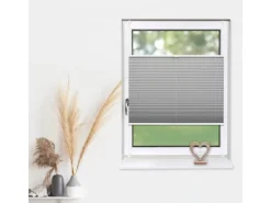 Deco-Raum Plissee Basic ohne Bohren 95x150cm Grau Blickdicht Klemmfix