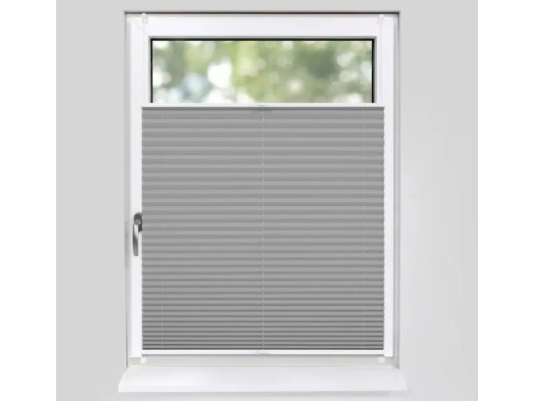 Deco-Raum Plissee Basic ohne Bohren 95x150cm Grau Blickdicht Klemmfix