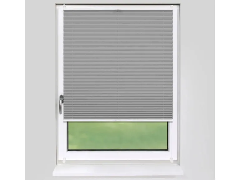 Deco-Raum Plissee Basic ohne Bohren 95x150cm Grau Blickdicht Klemmfix