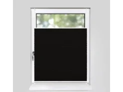 Deco-Raum Plissee Basic ohne Bohren 75x150cm Schwarz Blickdicht Klemmfix