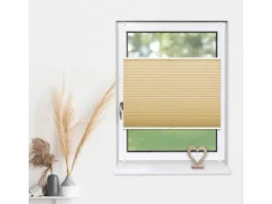 Deco-Raum Plissee Basic ohne Bohren 60x150cm Beige Blickdicht Klemmfix