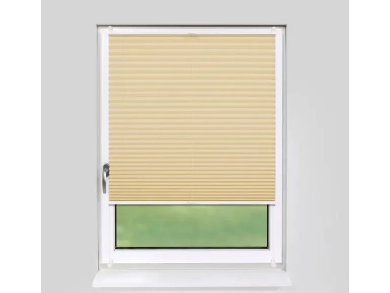 Deco-Raum Plissee Basic ohne Bohren 60x150cm Beige Blickdicht Klemmfix