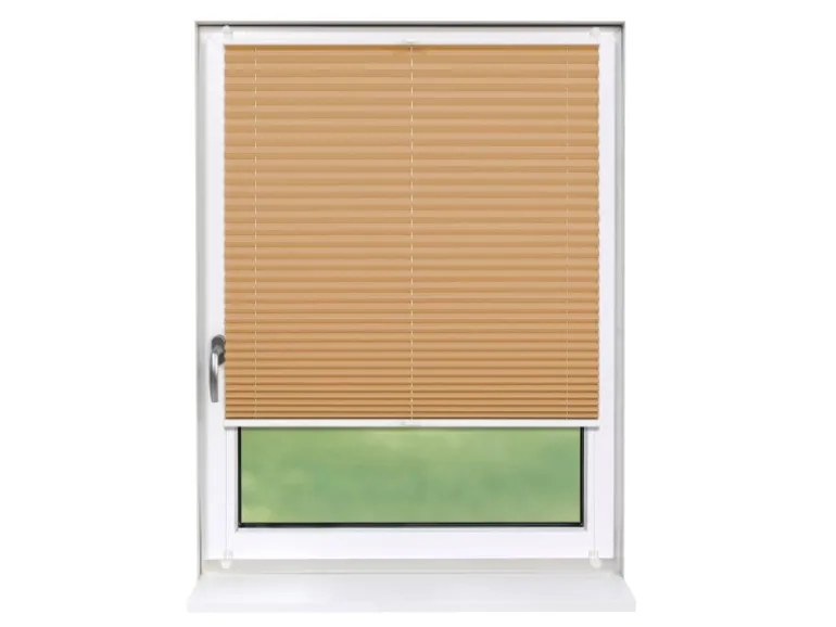 Deco-Raum Plissee Basic ohne Bohren 90x150cm Cappuccino Blickdicht Klemmfix