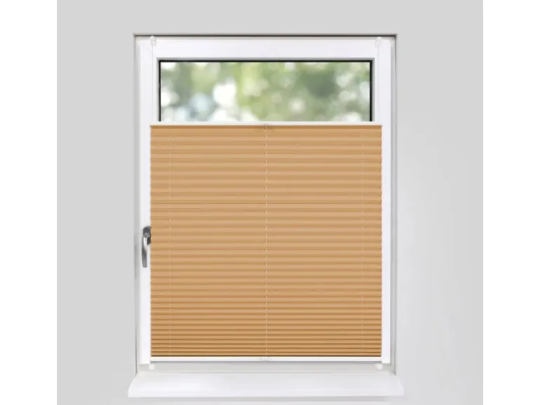 Deco-Raum Plissee Basic ohne Bohren 90x150cm Cappuccino Blickdicht Klemmfix