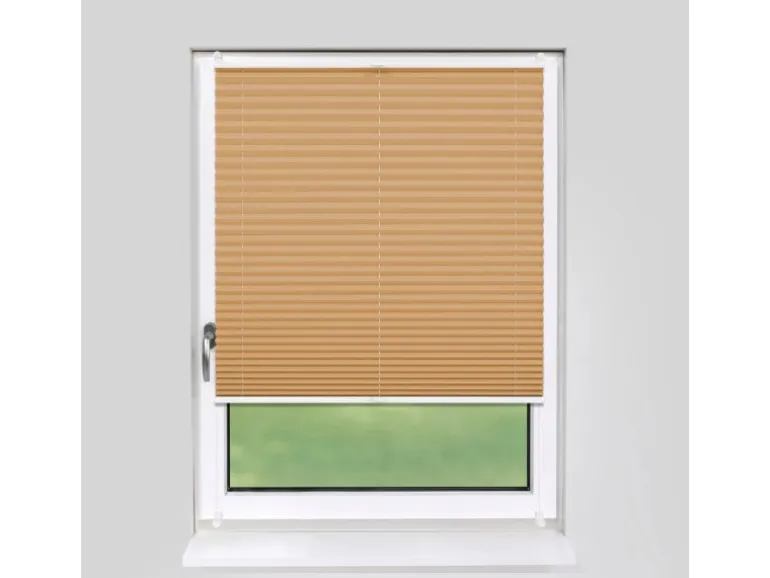 Deco-Raum Plissee Basic ohne Bohren 90x150cm Cappuccino Blickdicht Klemmfix
