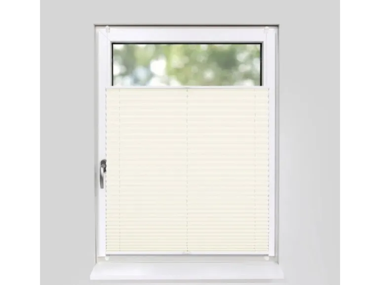 Deco-Raum Plissee Basic ohne Bohren 55x150cm Vanille Blickdicht Klemmfix