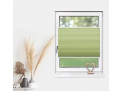 Deco-Raum Plissee Basic ohne Bohren 40x150cm Hellgrün Blickdicht Klemmfix
