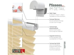 Deco-Raum Plissee Basic ohne Bohren 80x210cm Beige Blickdicht Klemmfix