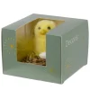 Decoris Deko-Nest mit Huhn Polyester Ø 7 cm Gelb-Braun