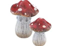 Deko Fliegenpilz aus Keramik 11,5 cm Rot-Creme