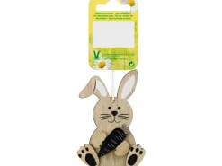 Dekoanhänger Hasen mit Karotte 15,5 cm x 6,3 cm x 1 cm Braun-Schwarz