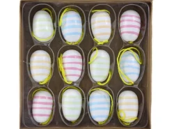 Dekoanhänger Ostern Holz-Set Mehrfarbig 12 Stück