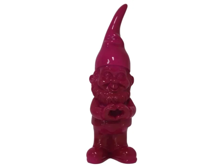 Dekofigur Zwerg mit Herz Unten 58 cm Magenta