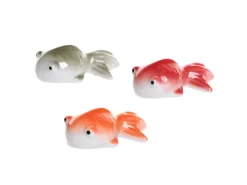 Deko-Fisch Schwimmend Porzellan Farbenauswahl 3 cm Rot/Orange/Grau