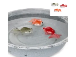 Deko-Fisch Schwimmend Porzellan Farbenauswahl 3 cm Rot/Orange/Grau