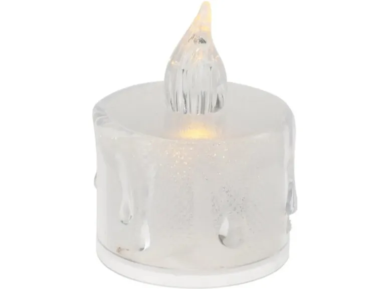 Deko-Kerze mit LED Ø 3,6 cm x 5 cm Transparent