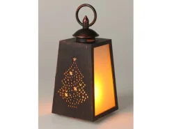 Deko-Laterne Flamme mit LED 3-fach Sortiert 10 cm x 10 cm x 19,5 cm Schwarz