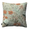 Dekoria Kissenhülle Kinga aus Stoffkollektion Flowers in Grau-Orange-Grün in 43 x 43 cm