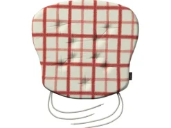 Dekoria Stuhlkissen Peter mit Bindeschnur aus Stoffkollektion Avinon in Rot-Creme in 41x 38 x 3,5 cm