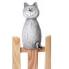 Deko-Zaunfigur Katze Terracotta 22 cm Creme-Grau