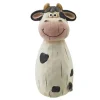 Deko-Zaunfigur Kuh Terracotta 22,5 cm Schwarz-Weiß