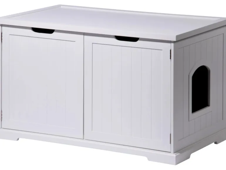 Design Katzenschrank XL Katzenhöhle 95 x 54 x 57,5 cm Weiß