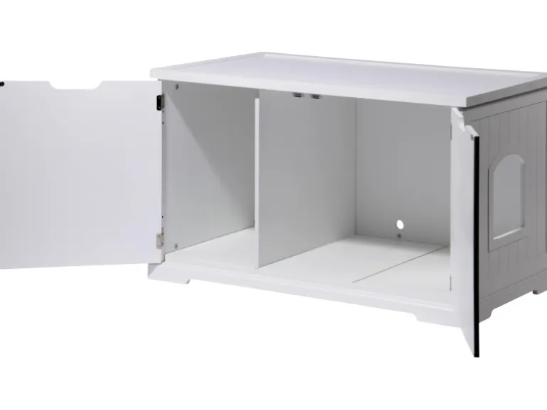 Design Katzenschrank XL Katzenhöhle 95 x 54 x 57,5 cm Weiß
