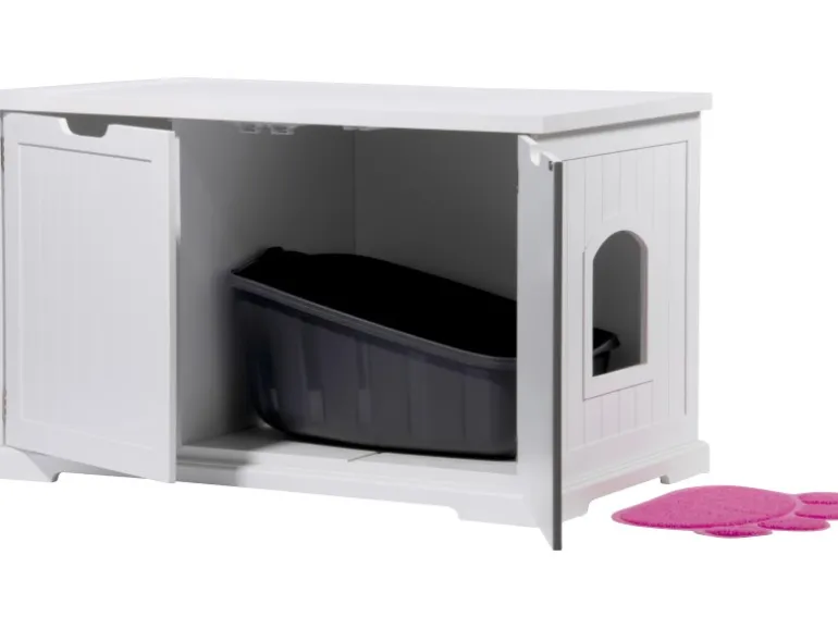 Design Katzenschrank XL Katzenhöhle 95 x 54 x 57,5 cm Weiß