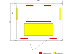 Dewello Infrarotkabine Sauna Pierson 135cm x 105cm 2 Personen Vollspektrum & Karbonstrahler Hemlock Tannenholz