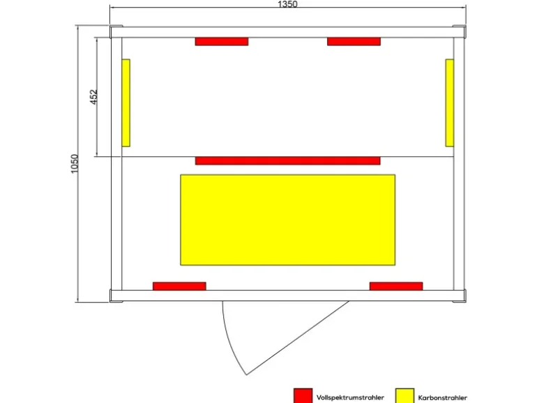 Dewello Infrarotkabine Sauna Pierson 135cm x 105cm 2 Personen Vollspektrum & Karbonstrahler Hemlock Tannenholz