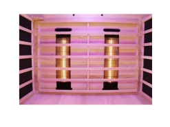 Dewello Infrarotkabine Sauna Pierson 135cm x 105cm 2 Personen Vollspektrum & Karbonstrahler Hemlock Tannenholz