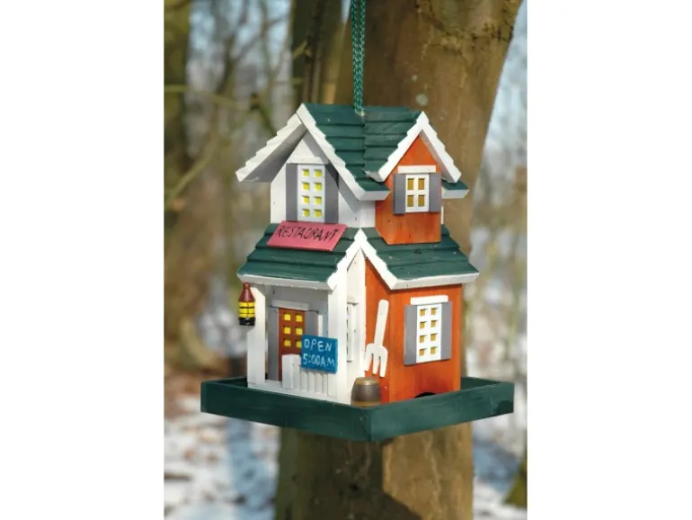Dobar Buntes Western-Vogelhaus Restaurant 18 cm x 18 cm x 23 cm Kiefer