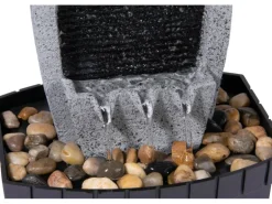 Dobar Design-Zimmerbrunnen in Steinoptik mit Deko-Steinen, Wasserspiel und Pumpe