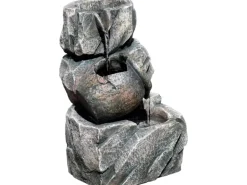 Dobar Design-Zimmerbrunnen Polyresin in Felsen-Optik Grau