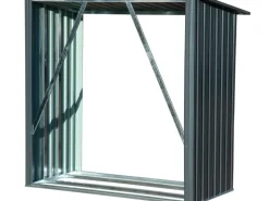 Dobar Kaminholzregal Madera Metall Grau 163 cm x 83 cm x 154 cm
