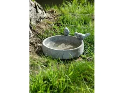 Dobar Klassische Vogeltränke Pool-Oase 18 cm x 18 cm x 4,5 cm Grau
