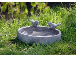 Dobar Klassische Vogeltränke Pool-Oase 18 cm x 18 cm x 4,5 cm Grau